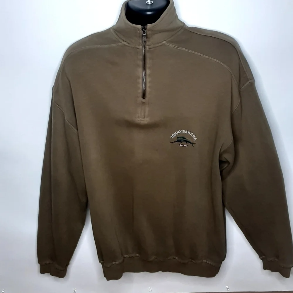 Tommy Bahama Relax 1/4 zip pullover Sweater sz Oversized small